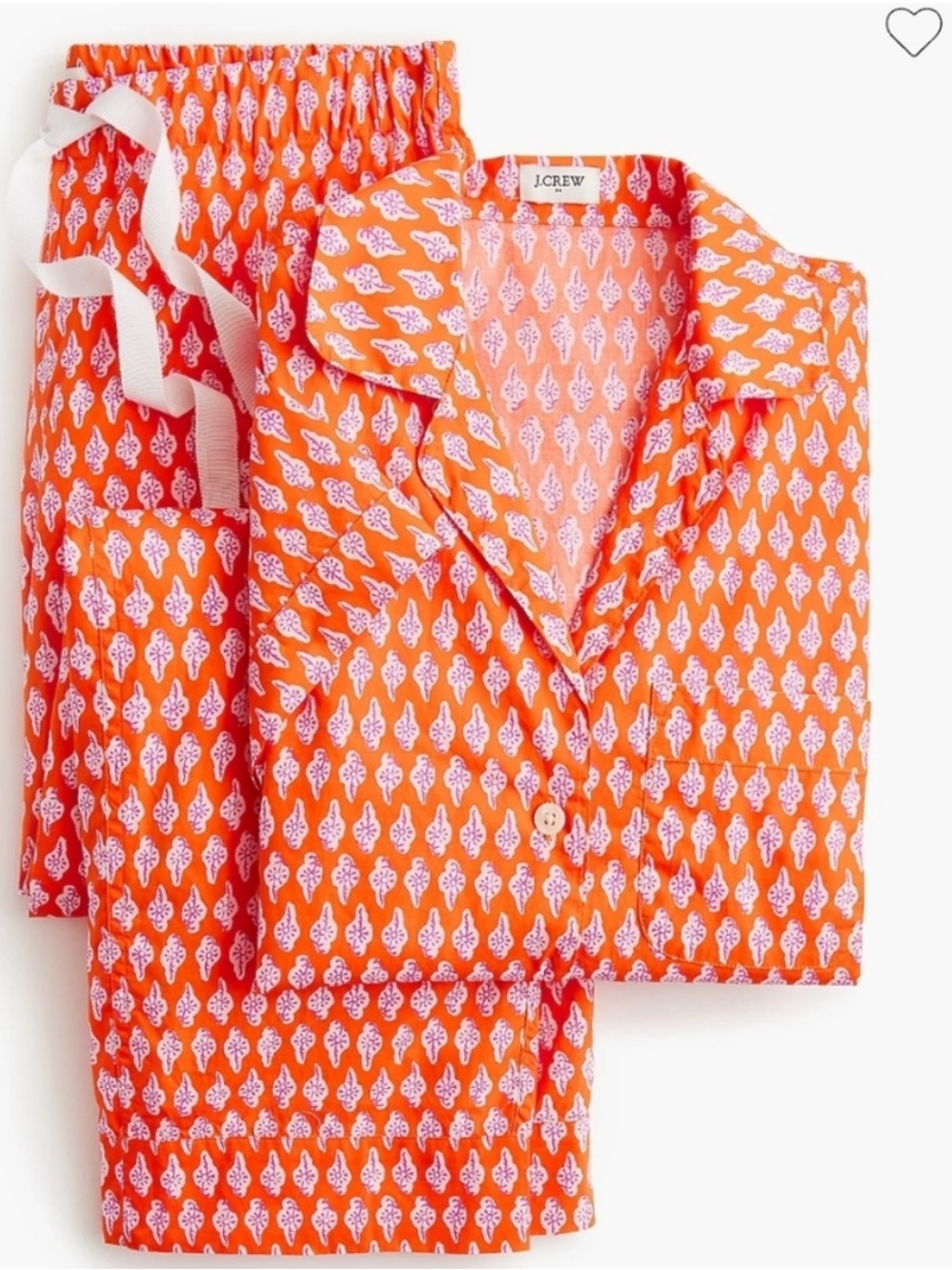 J. Crew Orange Pink & White Printed Pajama Bottoms (women's size small)